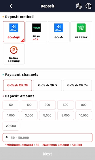 🍀Step 1: Go to Deposit and select GCashQR.
