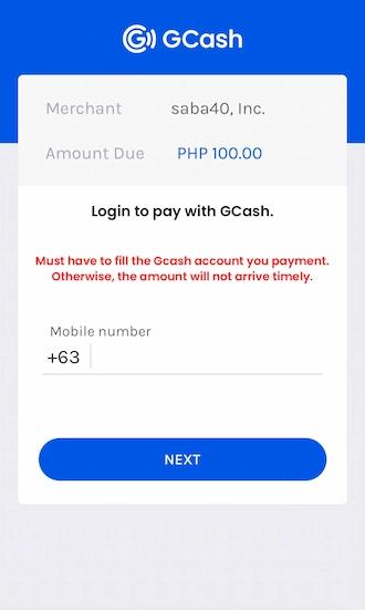 🍀Step 3: Please log in to your GCash account to pay.