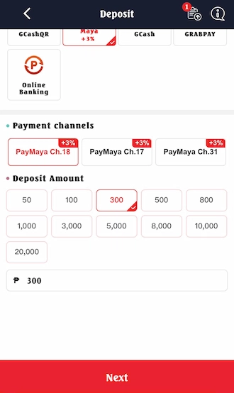 🍀Step 2: Please select the appropriate payment channel and payment amount.