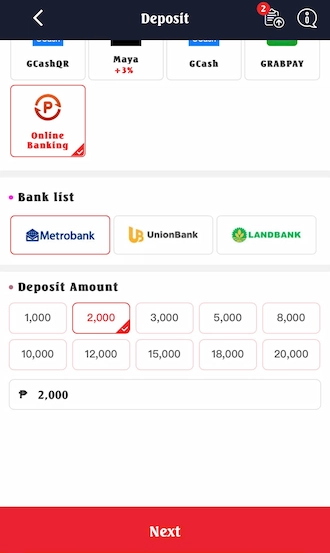 🍀Step 2: Select the payment amount and click NEXT.