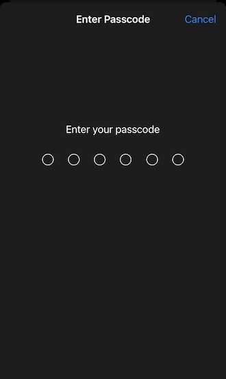 🍀Step 5: Enter the phone's correct passcode.
